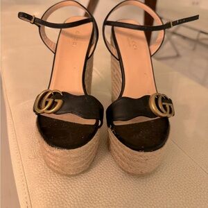 Gucci BLACK Wedge sandals